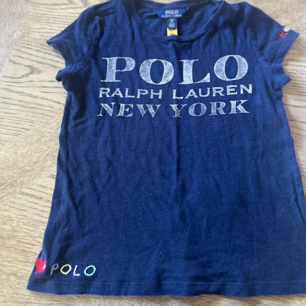 Polo by Ralph Lauren Navy Short Sleeve Graphic Tee (Girls 7)
